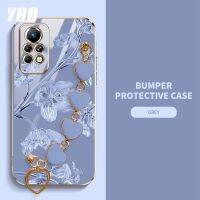 YBD เคสป้องกันกล้องที่แม่นยำสำหรับ Infinix Note 11 Pro Note 11S เคสสไตล์ผู้หญิงเคลือบป้องกันการตกกระแทกเคส infinix Note 11 พร้อมสร้อยข้อมือลวดลายรักน่ารัก