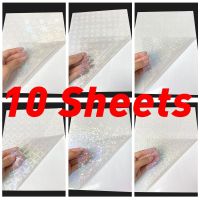 10 Sheets Holographic Foil A4 Cold Lamination Film Star/Dot/Circular/Love/Broken Pattern Adhesive Photo Paper Laminating Sheets