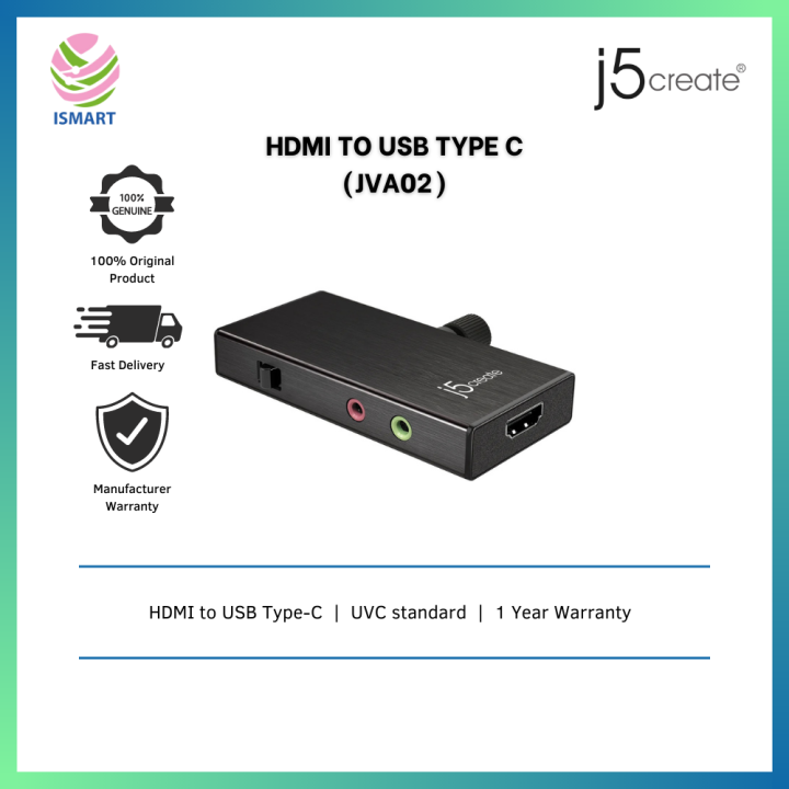J5Create Adapter JVA02 HDMI to USB TypeC with Power Delivery Lazada