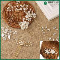 HBTRED Rhinestone ทองไข่มุกแต่งงานพรหมปิ่นปักผมกิ๊บมงกุฎเพื่อนเจ้าสาวคลิปสำหรับเจ้าสาว