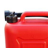 5X 5L Car Fuel Tank Can Spare Plastic Petrol Gas Container Anti-Static Fuel Carrier with Pipe for Car Travel