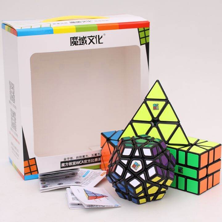 ecube-moyu-meilong-skewb-bundle-set-gift-magic-carbon-cubing-classroom-4pcs-packing-cubes-speed-cube-puzzle-educational-toys