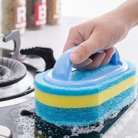 Kitchen Bathroom Toilet Cleaning sponge Glass Wall Cleaning Bath Brush Handle Sponge Ceramic Window Slot Clean Brush