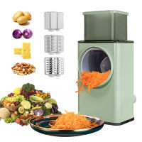 มัลติฟังก์ชั่เครื่องตัดผัก Chopper โรตารี่ชีสขูด3-In-1 Shredder Slicer เครื่องบดสลัด Maker เครื่องสแตนเลส Roller ใบมีดสำหรับผักผลไม้ Nut