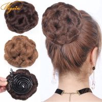 Women Chignon Hair Bun Donut Clip In Hairpiece Extensions Black/Brown Synthetic High Temperature Fiber Chignon