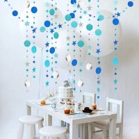 【CW】 Paper Star Round Garland Adult Birthday Decorations Kids Boy Baby Shower Hanging Curtain Wedding