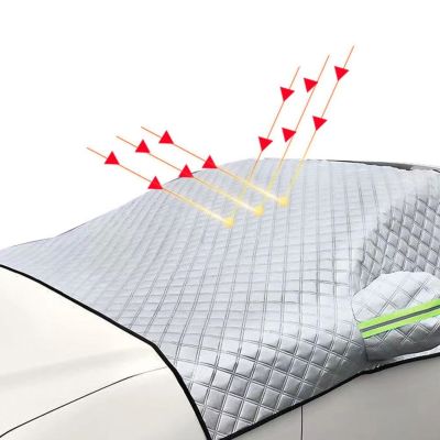 【CW】 Car Sunshade Windshield Snow Protector Cover With Rearview MirrorCover Exterior240 x 145CM