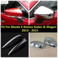 Door Rearview Mirror Cap Shell Strip Molding Cover Trim For Mazda 6 Sedan / Wagon 2013 -2015 Car Chrome Accessories Exterior Kit