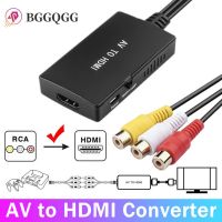 BGGQGG AV to HDMI Converter  Composite to HDMI Adapter Support 1080P PAL/NTSC Compatible with PS one  PS2  PS3 STB Xbox VHS DVD Adapters Adapters