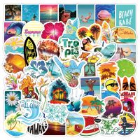 10/30/50PCS Hawaii Surfing Stickers Summer Tropical Beach Decal Vinyl Waterproof Sticker to DIY Surfboard Car Bicycle Skateboard Stickers Labels