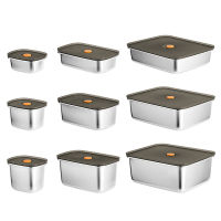 250ML-2900ML 304 Stainless Steel Lunch With Lid Food Bento Containers Fresh-keeping Home Leak-Proof Storage