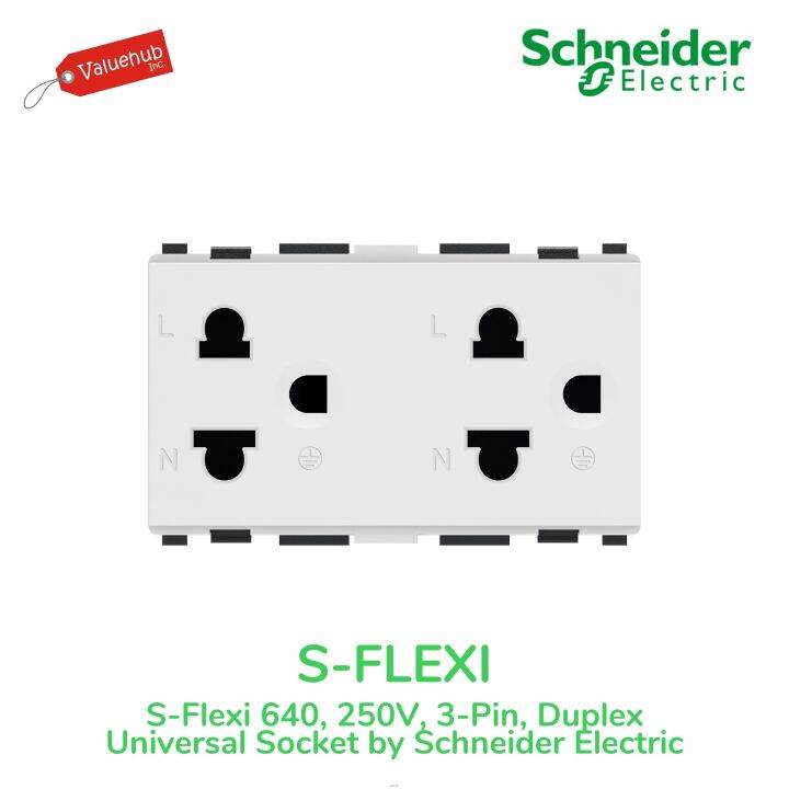 F1426uest2m We S Flexi 640 250v 3 Pin Duplex Universal Socket By