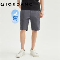 GIORDANO Men Shorts Half Elastic Waist 100% Cotton Relaxed Summer Shorts Lightweight Comfort Fashion Casual Shorts 13103320 knb