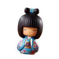 Gazechimp Kokeshi ตุ๊กตาภาพวาดมือวัฒนธรรมเอเชียสำหรับเดสก์ท็อปเครื่องประดับของขวัญวันเกิด