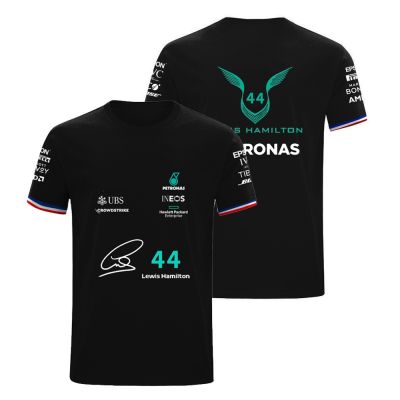 Summer New F1 Formula One AMG Team Hamilton Driver Number Short-Sleeved Petronas Outdoor Leisure Sports Quick-Drying T-Shirt