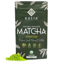 KULIA Organic Matcha Powder 100g Bag (3.5oz) - Premium Second Harvest Culinary Grade - Authentic Japanese Origin- Matcha Green Tea Powder - Best for Delicious Matcha Latte,Smoothies and Baking - Farm Direct &amp; Labratory Tested - Cafe Quality- by Kulia