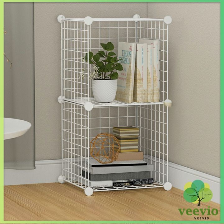 veevio-คอกกรงสัตว์เลี้ยง-diy-ออกแบบกรงได้ตามต้องการ-ตะแกรงลวดเหล็กชุบสีพลาสติก-diy-grid-shelf