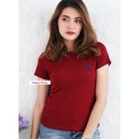 เสื้อยืดสีพื้นรัดรูปหญิง CC-OO ฟรีไซส์  ผ้า Cotton100%