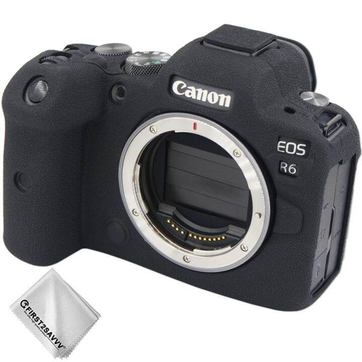 เคสซิลิโคนสำหรับ-canon-eos-r6ผิวตัวกล้องป้องกันการกระแทกดีไซน์พื้นผิวด้านบน