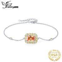 JewelryPalace New Arrival Pineapple 4.9ct Princess Cut Champagne Gemstone 925 Sterling Silver Adjustable Link Bracelet for Woman