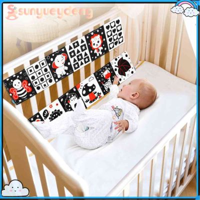 Sensory Crib Bumper Cloth Book Early Educational Crib Cloth Books For 0-12M Baby