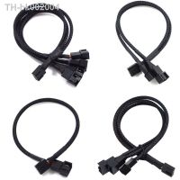 ✱ 4 pinos pwm fan cable 1 a 2/3/4 maneiras splitter manga preta 27cm conector do cabo de extensão pwm cabos de extensão