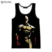 hot【DT】 2023 Hot Sale Anime Punch Men Fashion Sleeveless Personality Printed Beach Tees