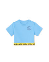 มอสซิโม® M7111-0000 เสื้อยืด Waistband Sport Cropped Tee - Blue