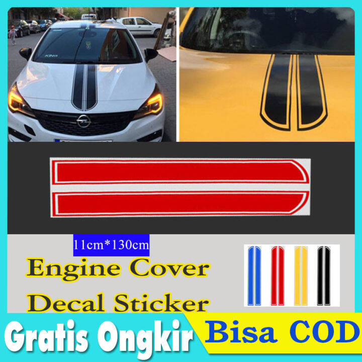 Stiker Kap Mobil Model Garis Sticker Kap Mobil Sport Garis Sticker