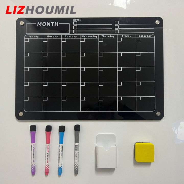 lizhoumil-อะคริลิคแม่เหล็กรายสัปดาห์รายเดือนปฏิทินสำหรับตู้เย็นกระดานลบแห้งวางแผนปฏิทินไวท์บอร์ดสำหรับโรงเรียนสำนักงานบ้าน