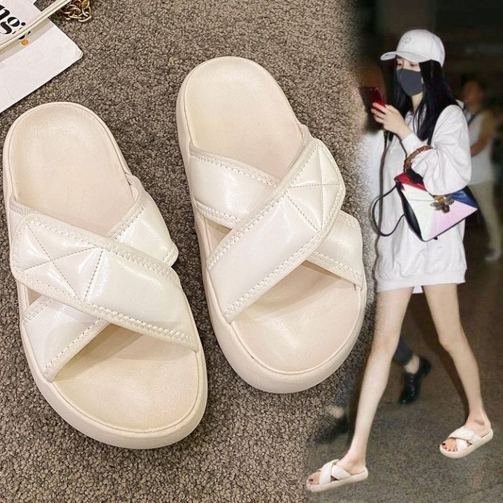velcro-cool-slippers-female-summer-wear-in-2022-a-new-large-base-sponge-cross-word-procrastinates-sandals-shoes