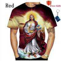 2023 Customized Fashion The Cross  3D-printed short sleeved comfort T-shirt about Jesus Loves Everyone for Christians，Contact the seller for personalized customization