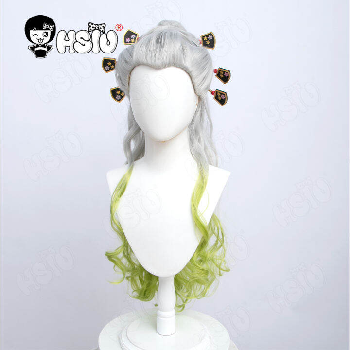 daki-cosplay-wig-anime-demon-slayer-cosplay-hsiu-fiber-synthetic-wig-silver-gradient-turquoise-long-hair-free-wig-cap