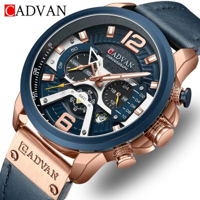 CADVAN Casual กีฬานาฬิกาสำหรับชายแบรนด์หรูทหารนาฬิกาข้อมือหนังผู้ชายนาฬิกาแฟชั่น Chronograph Wristwatch