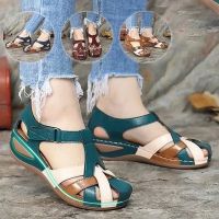 Female Sandals 2023 Footwear Cross-tied Platform Beach Waterproo on Rome Slippers for Leather