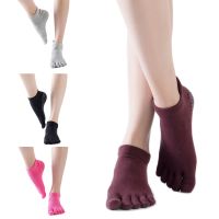 【YD】 Socks Anti-slip Five Fingers Silicone Non-slip 5 Toe Ballet Gym Cotton 8