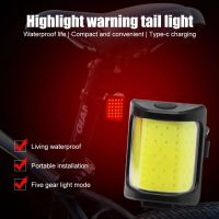 COB LED Flash Tail Rear Lights Type-C USB Charging Waterproof Bicycle Tail Light Lamp Multi Lighting Modes for Seatpost Backpack