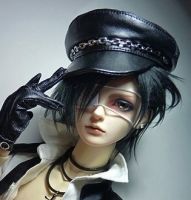 BJD doll hat is suitable for 13 14 SD17 uncle baby with British rock punk retro metal chain big wind army hat accessories