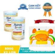 TẶNGBOOJ MỀN GỐI CON CUA Bộ 2 lon Sữa bột Nutren Junior 800g dành cho trẻ