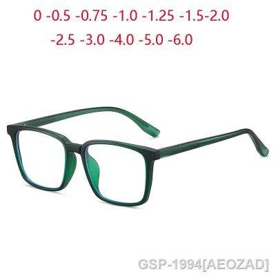 AEOZAD กรอบใส1.56เลนส์ Aspherical ป้องกันสีน้ำเงินแว่นตาชายหญิงใบสั่งยา0 -0.5 -0.75ถึง-6.0