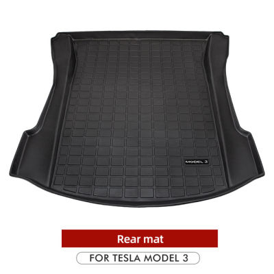 TPE Car Rear Trunk Mat for Tesla Model 3 2017- Waterproof Protective Pad Pads Cargo Liner Trunk Tray Floor Mat Accessories