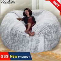 【LZ】 OTAUTAU Giant Faux Bunny Fur Pouf Cover Beanbag Sofa Bed Ottoman Bean Bag Sac Futon Relax Lounge Couch Puff Furniture