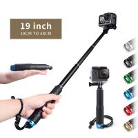 Lightdow ไม้ถือขาตั้งเซลฟี่ไม้ที่ขยายได้19 "นิ้ว,พร้อม Gopro ติดตั้งอะแดปเตอร์สำหรับ2 3 + 4 5 6 7 8 9 10กล้อง SJCAM