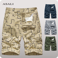 2022 Mens Printed Cargo Shorts Summer Cotton Shorts Men Joggers Loose Multi-Pocket Cargo Shorts Casual Bermuda Trousers Mens