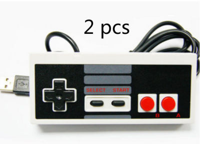 2 PCS USB เกมคอมพิวเตอร์ Handle,Nostalgic สีแดงและสีขาว FC 8บิตเกม,ปลั๊กแอนด์เพลย์,ส่งเกม