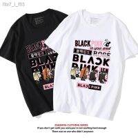 การออกแบบเดิมเสื้อยืดพิมพ์ลายแฟชั่น 【Star same style】ↂBLACKPINK Peripheral cute celebrity cheer เสื้อยืดเสื้อผ้าแขนสั้นสไตล์เดียวกันS-5XL