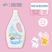 Nước Giặt Xả Pompom Newborn Kháng Khuẩn Dịu Nhẹ Cho Bé Sơ Sinh - Chai 1.6L