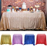 4 Sizes Rectangular Table Cover Glitter Sequin Table Cloth Rose Gold/Silver Tablecloth For Wedding Party Home Decor