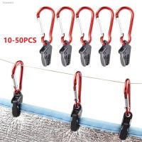 卍■ 10-50pcs Outdoor Hiking Camping Tent Awning Windproof Fixing Clamp Grip with Carabiner Hook Plastic Alligator Clip