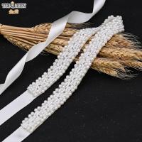 TOPQUEEN S204 Wedding Dress Belts Pearl Beaded Sash Elegant Decoration Girdles For Formal Gown WomenS Accessories Maternity